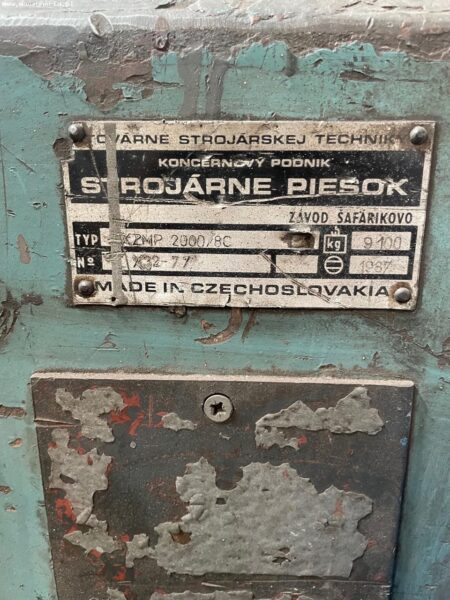 STROJARNE PIESOK XZMP 2000/8C